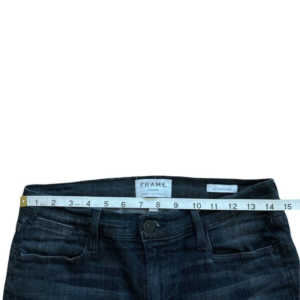 Frame Le High Straight Raw Edge Jeans Ironsides - Picture 10 of 10
